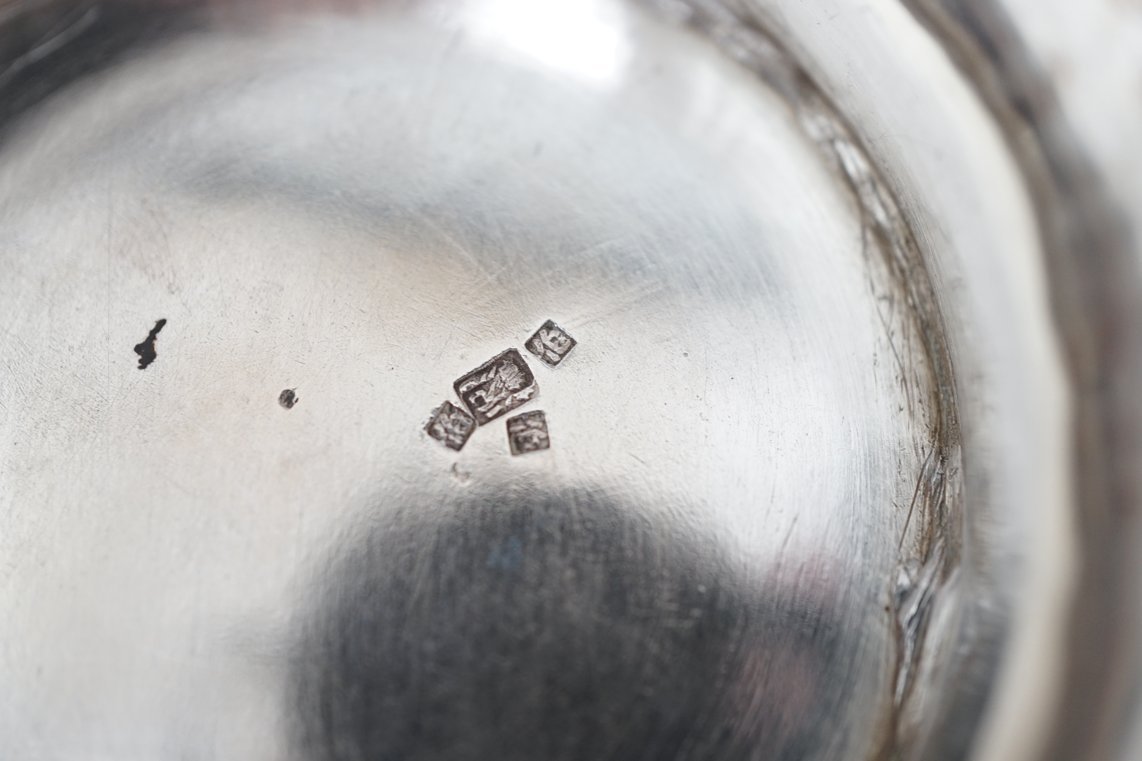 A Japanese white metal small rose bowl